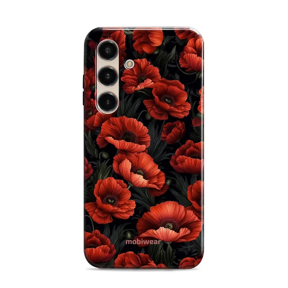 Odolný obal Mobiwear Elite Pro - Samsung Galaxy S24 - EP45E Temné červené květy