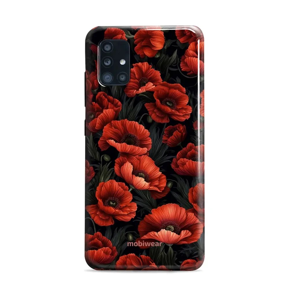 Odolný obal Mobiwear Elite Pro - Samsung Galaxy A51 - EP45E Temné červené květy