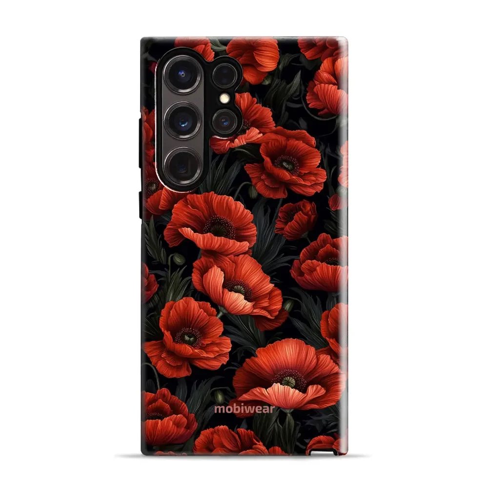 Odolný obal Mobiwear Elite Pro - Samsung Galaxy S23 Ultra - EP45E Temné červené květy
