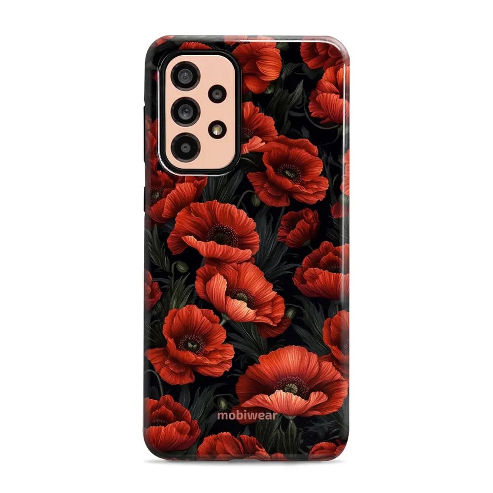 Odolný obal Mobiwear Elite Pro - Samsung Galaxy A53 5G - EP45E Temné červené květy