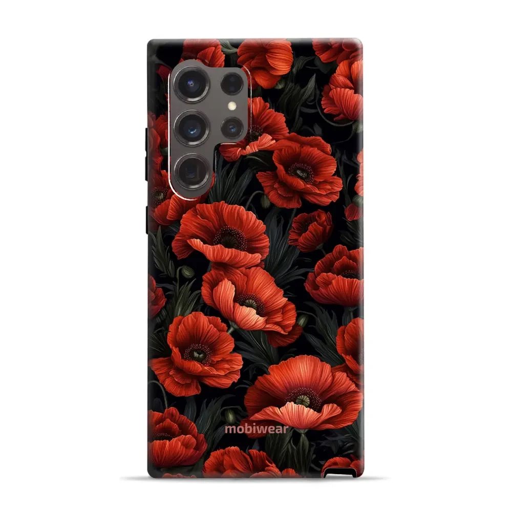 Odolný obal Mobiwear Elite Pro - Samsung Galaxy S24 Ultra - EP45E Temné červené květy