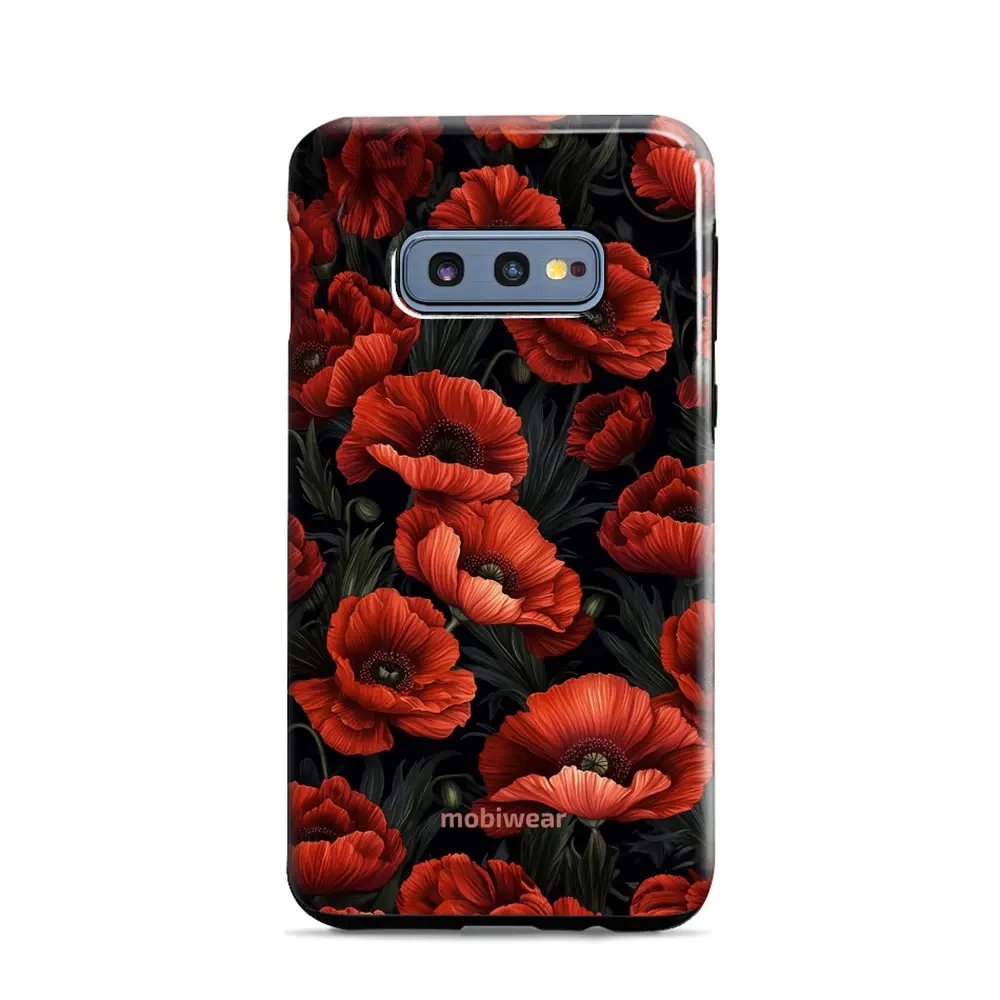 Odolný obal Mobiwear Elite Pro - Samsung Galaxy S10e - EP45E Temné červené květy