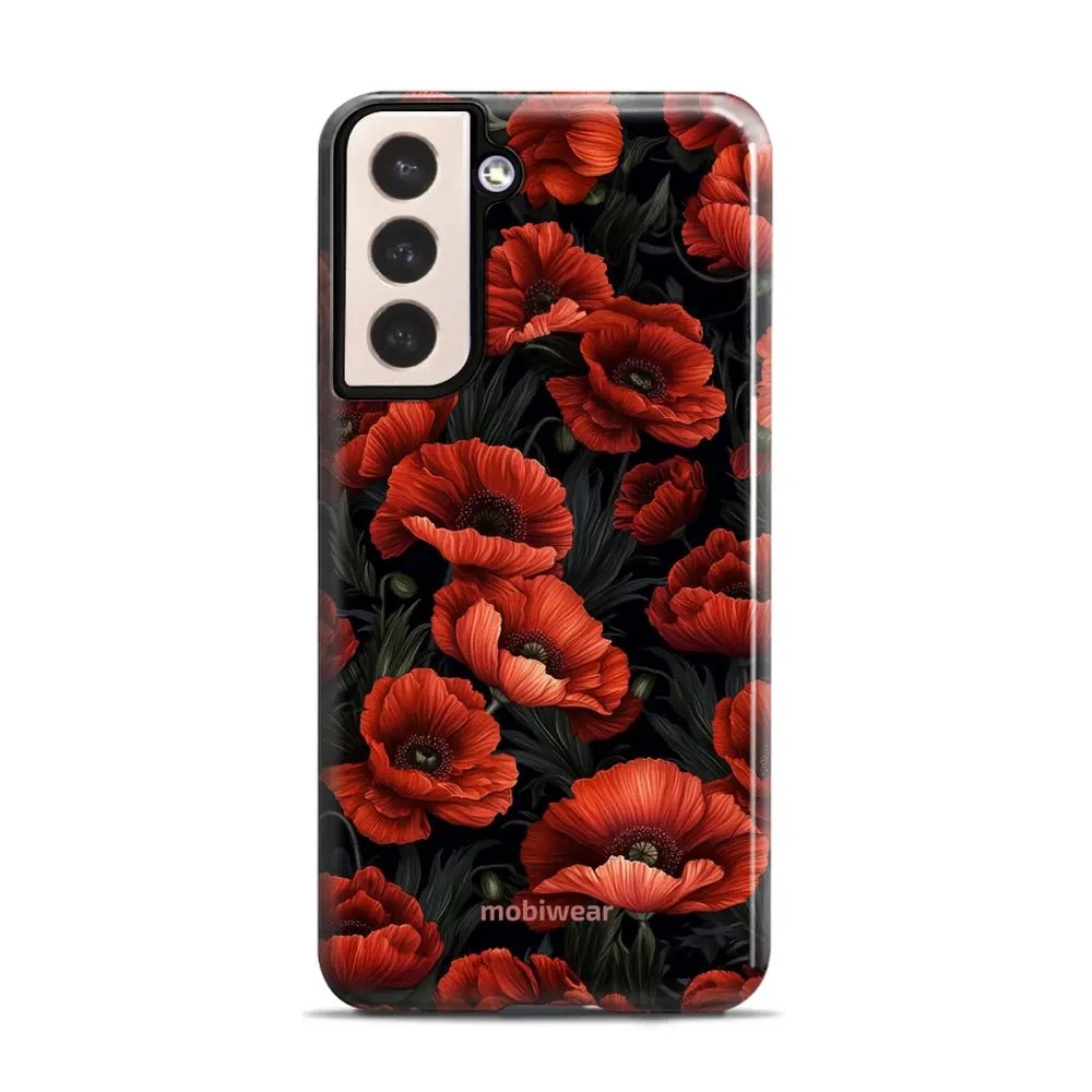 Odolný obal Mobiwear Elite Pro - Samsung Galaxy S21 Plus - EP45E Temné červené květy