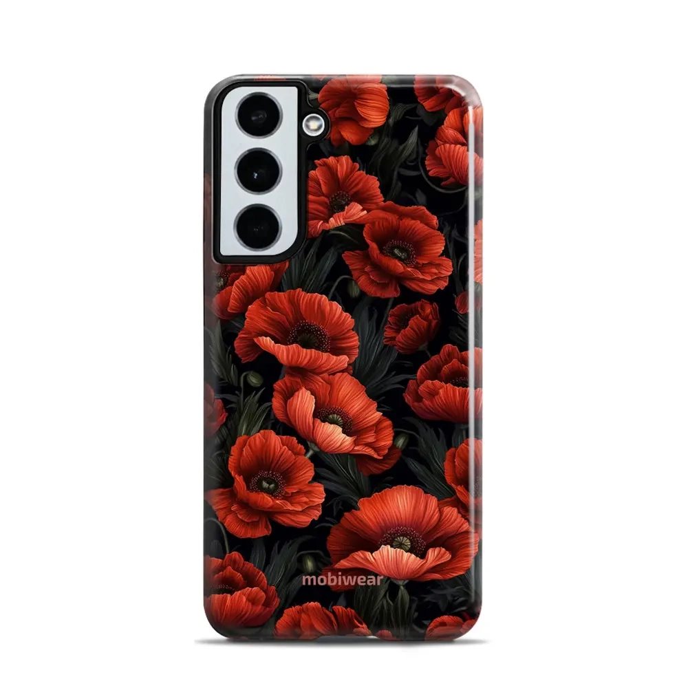Odolný obal Mobiwear Elite Pro - Samsung Galaxy S22 - EP45E Temné červené květy