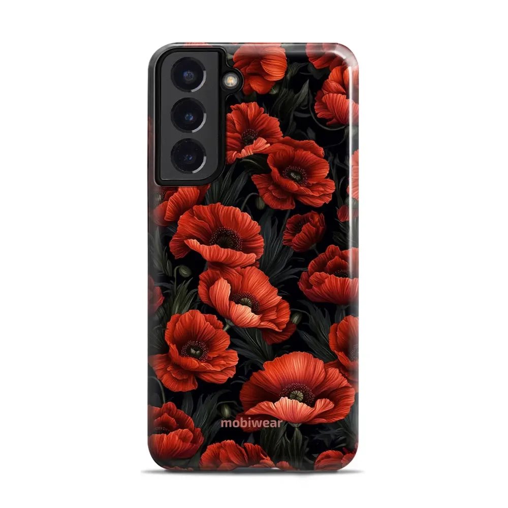 Odolný obal Mobiwear Elite Pro - Samsung Galaxy S22 Plus - EP45E Temné červené květy