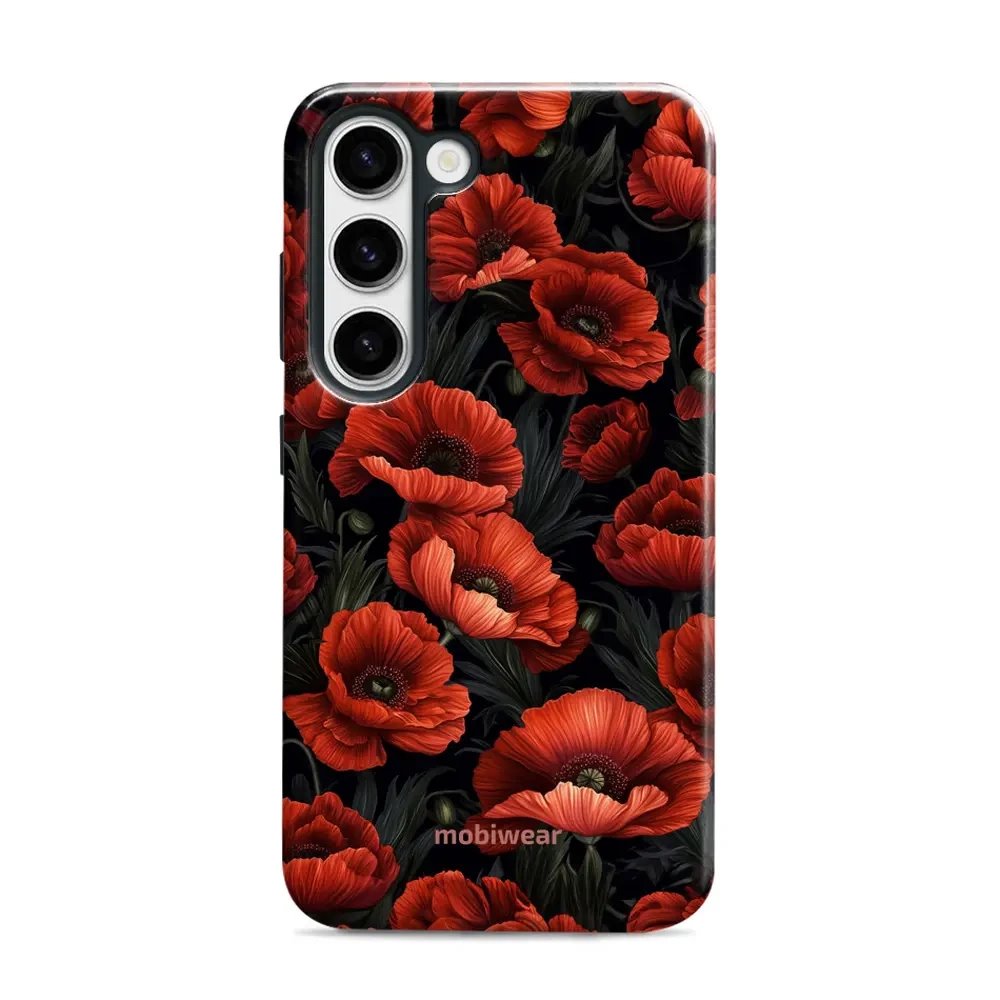 Odolný obal Mobiwear Elite Pro - Samsung Galaxy S23 - EP45E Temné červené květy