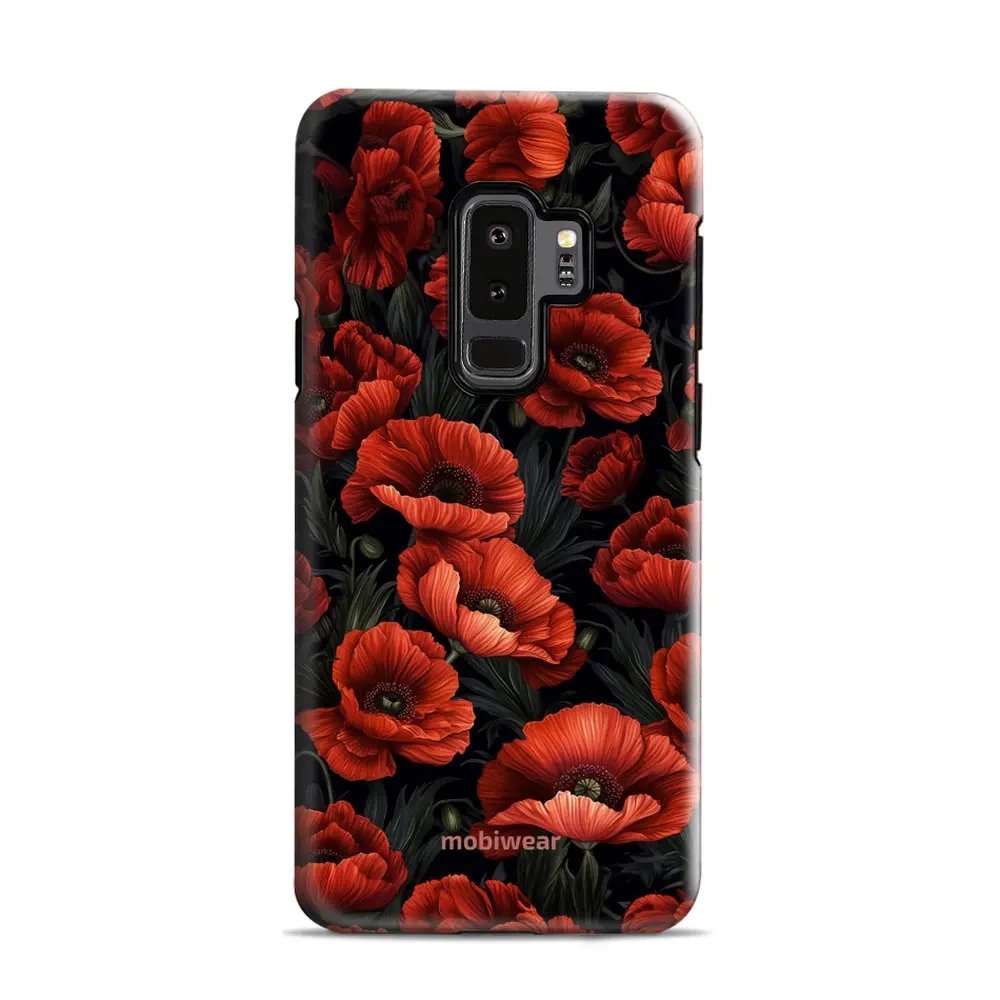 Odolný obal Mobiwear Elite Pro - Samsung Galaxy S9 Plus - EP45E Temné červené květy