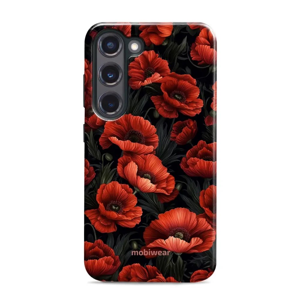 Odolný obal Mobiwear Elite Pro - Samsung Galaxy S23 Plus - EP45E Temné červené květy