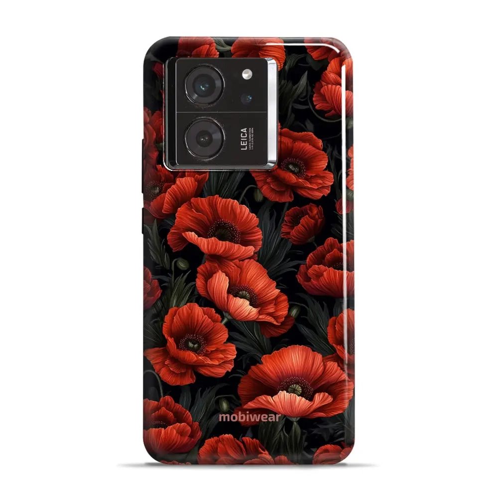 Odolný obal Mobiwear Elite Pro - Xiaomi 13T / 13T Pro - EP45E Temné červené květy