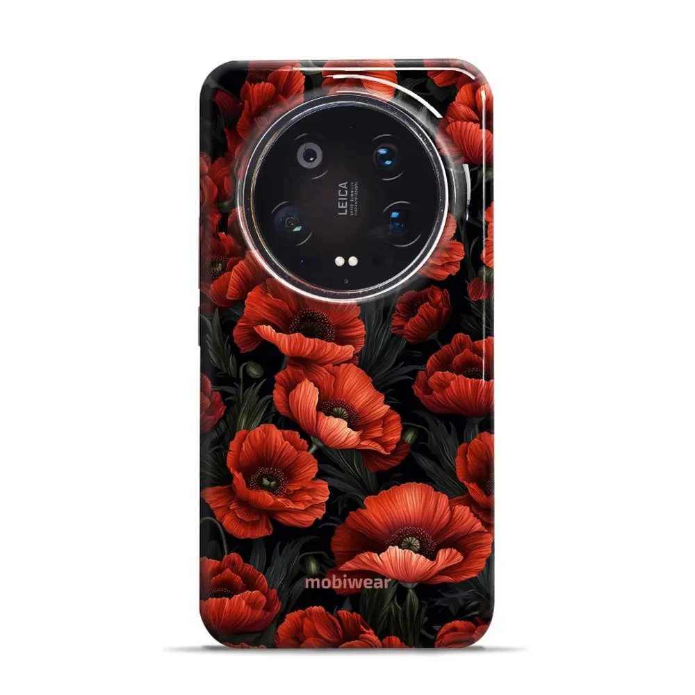 Odolný obal Mobiwear Elite Pro - Xiaomi 14 Ultra 5G - EP45E Temné červené květy