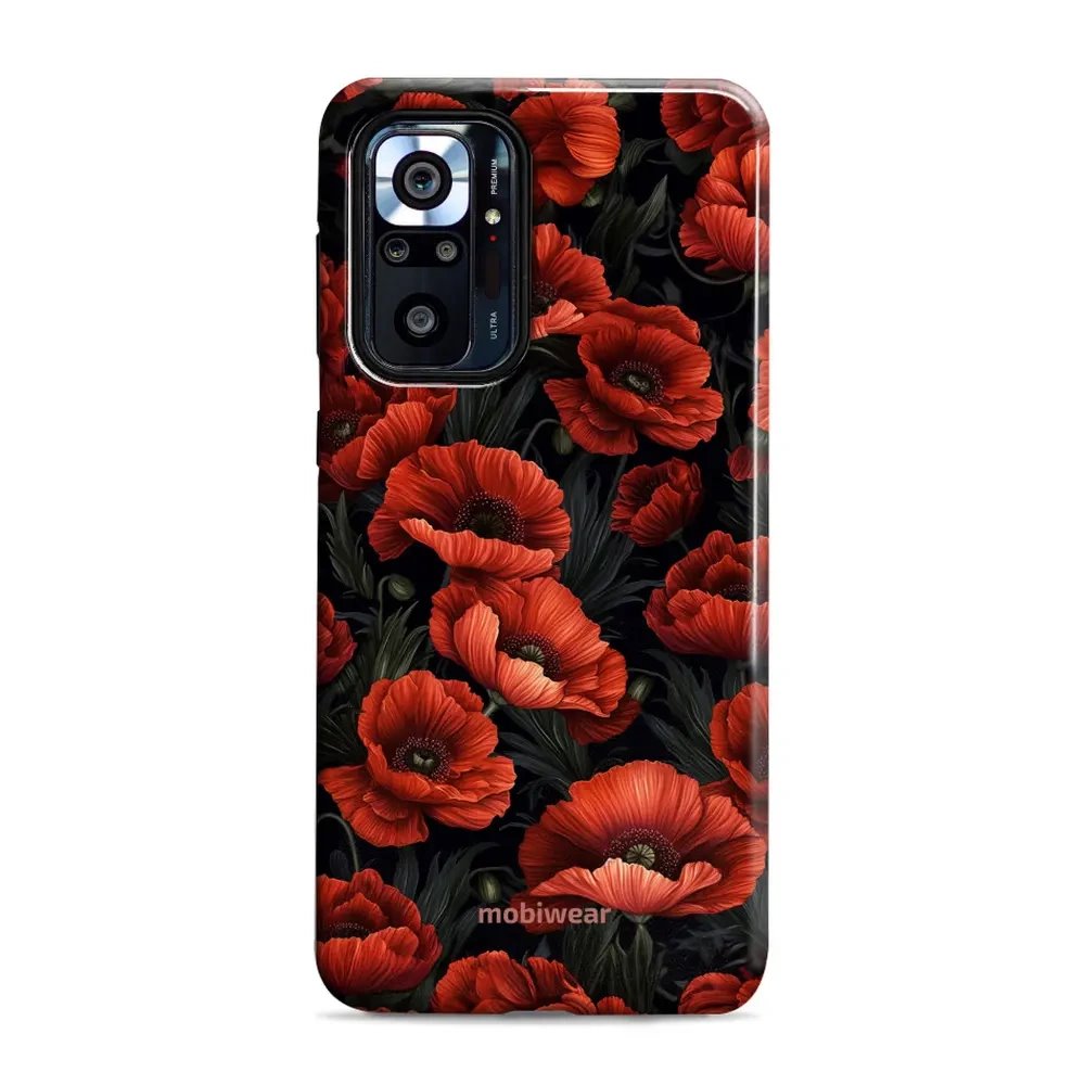 Odolný obal Mobiwear Elite Pro - Xiaomi Redmi Note 10 Pro - EP45E Temné červené květy