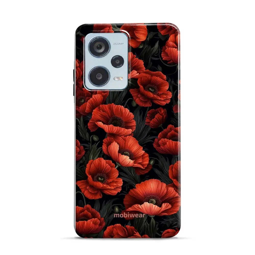 Odolný obal Mobiwear Elite Pro - Xiaomi Redmi Note 12 Pro Plus 5G - EP45E Temné červené květy
