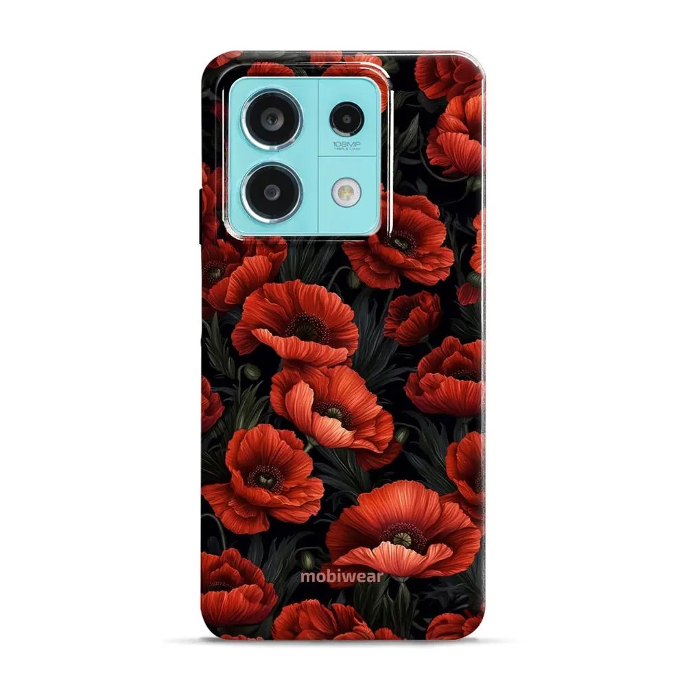 Odolný obal Mobiwear Elite Pro - Xiaomi Redmi Note 13 Pro 5G / Poco X6 5G - EP45E Temné červené květy