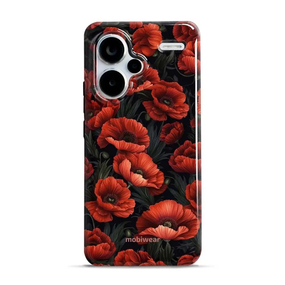 Odolný obal Mobiwear Elite Pro - Xiaomi Redmi Note 13 Pro Plus 5G - EP45E Temné červené květy