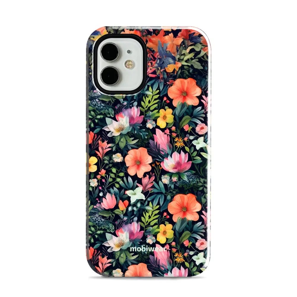 Odolný obal Mobiwear Elite Pro - Apple iPhone 12 Mini - EP48E Pestré kvítky