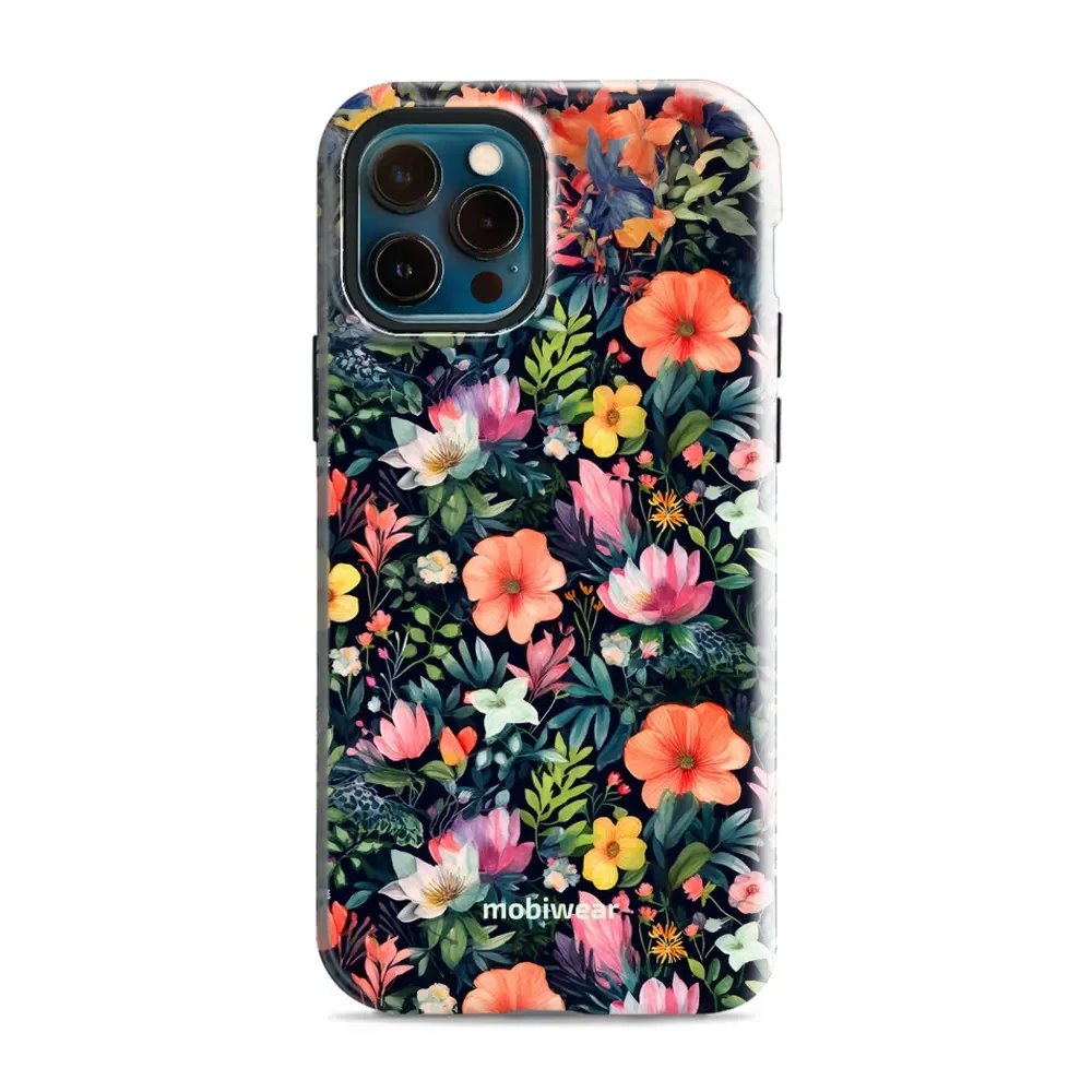 Odolný obal Mobiwear Elite Pro - Apple iPhone 12 / 12 Pro - EP48E Pestré kvítky