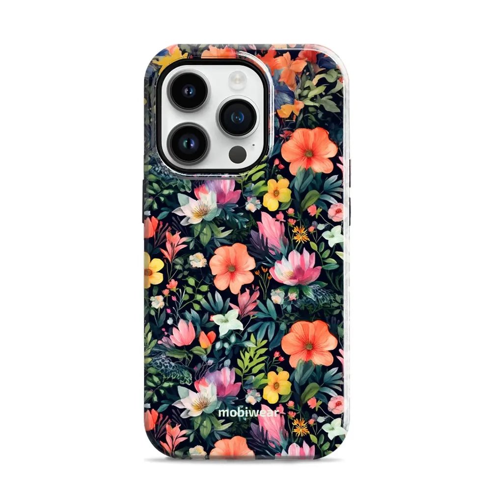 Odolný obal Mobiwear Elite Pro - Apple iPhone 14 Pro - EP48E Pestré kvítky