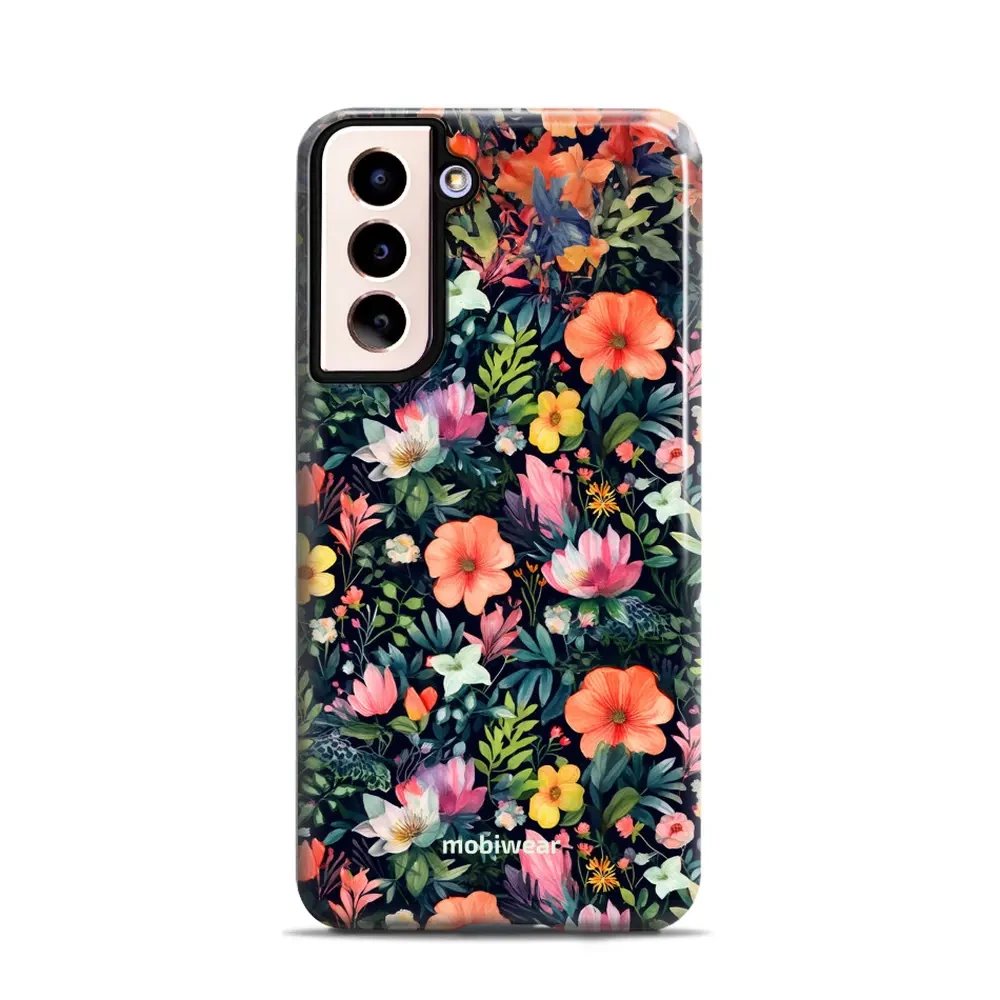 Odolný obal Mobiwear Elite Pro - Samsung Galaxy S21 - EP48E Pestré kvítky