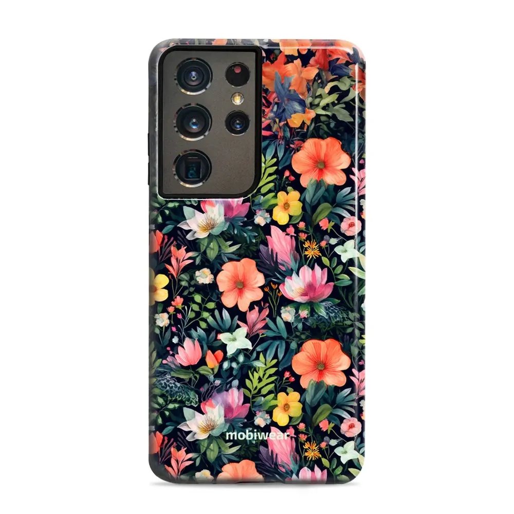 Odolný obal Mobiwear Elite Pro - Samsung Galaxy S21 Ultra - EP48E Pestré kvítky