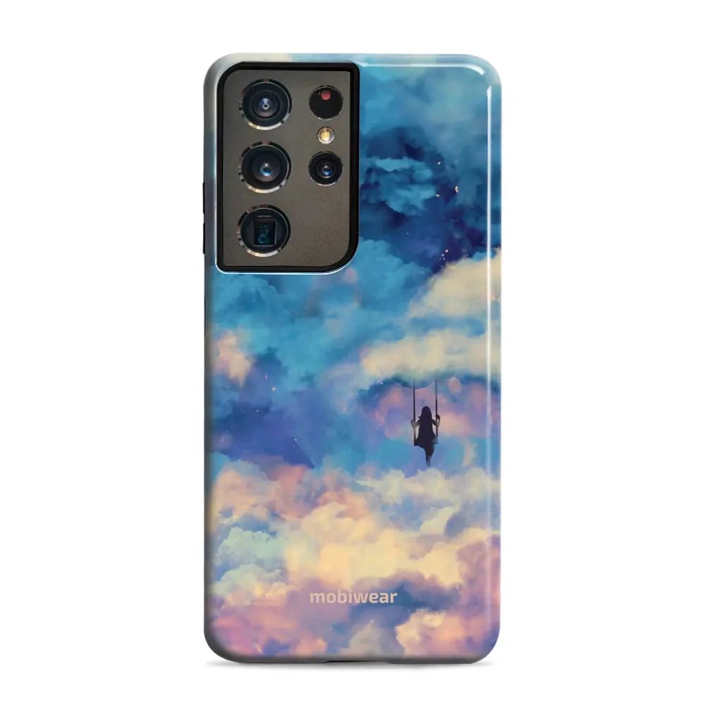 Odolný obal Mobiwear Elite Pro - Samsung Galaxy S21 Ultra - ER09E Dívka na houpačce v oblacích