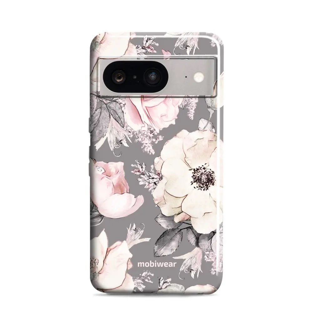 Odolný obal Mobiwear Elite Pro - Google Pixel 8 - EX06E Květy na šedém pozadí