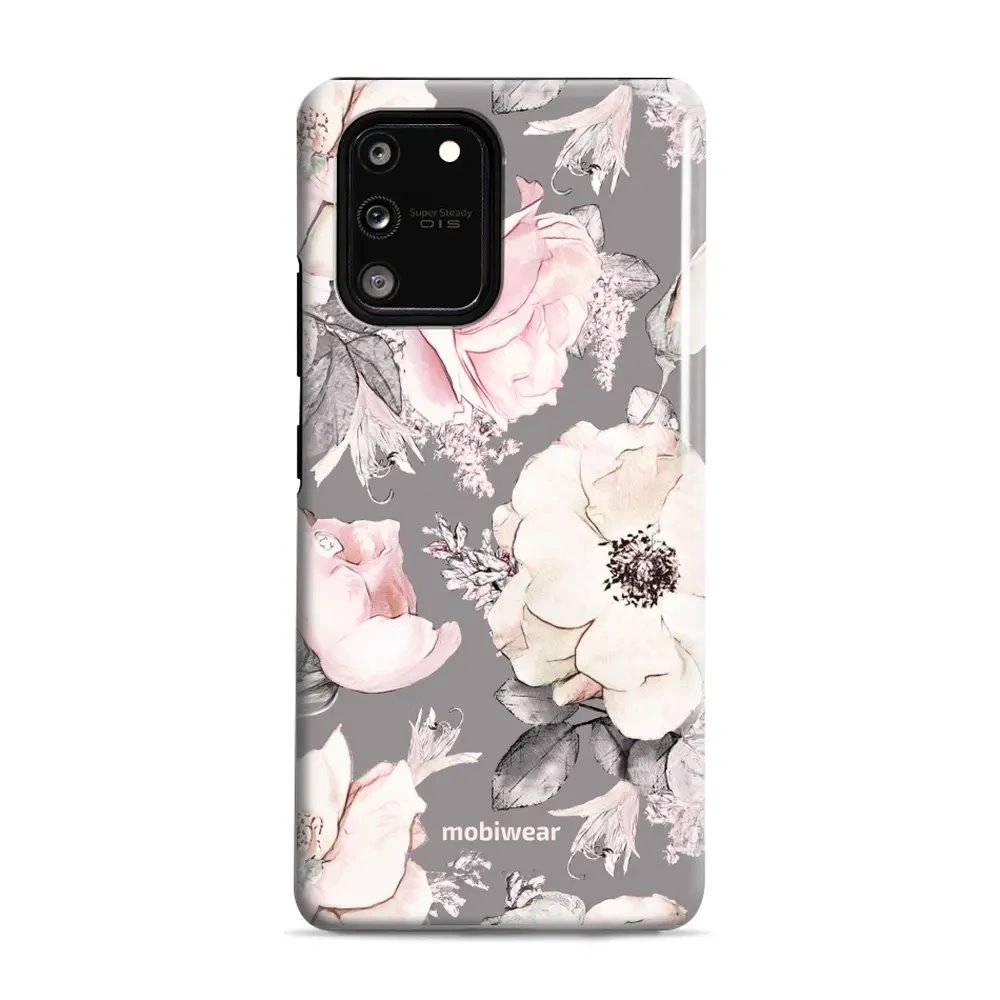 Odolný obal Mobiwear Elite Pro - Samsung Galaxy S10 Lite - EX06E Květy na šedém pozadí