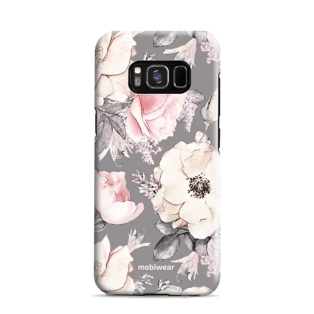 Odolný obal Mobiwear Elite Pro - Samsung Galaxy S8 - EX06E Květy na šedém pozadí
