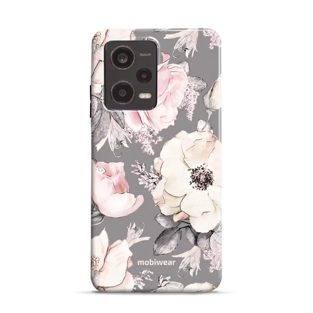 Odolný obal Mobiwear Elite Pro - Xiaomi Redmi Note 12 Pro 5G / Poco X5 Pro 5G - EX06E Květy na šedém pozadí