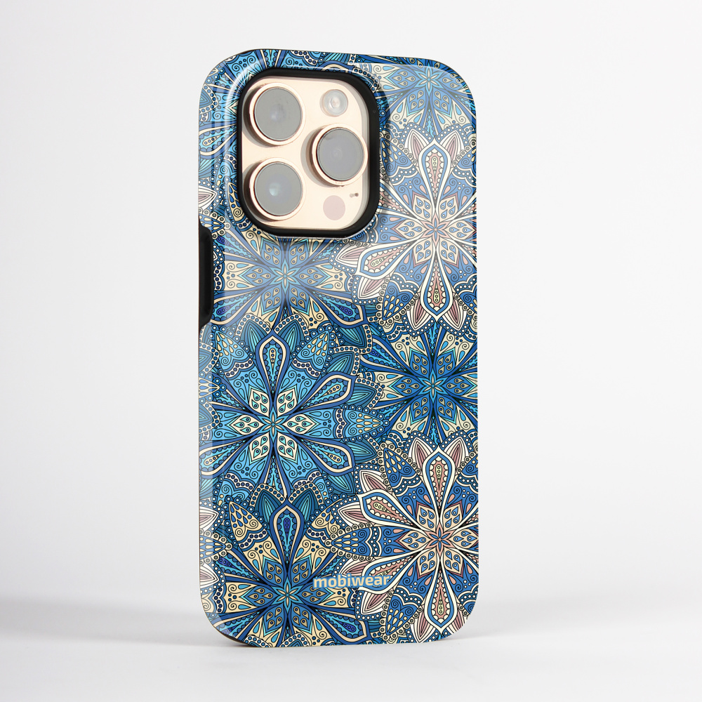 Odolný obal Mobiwear Elite Pro - Samsung Galaxy S21 Ultra - E108E Modré mandala květy