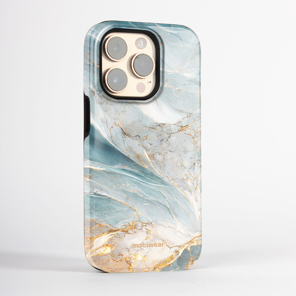 Odolný kryt na mobil Samsung Galaxy S26 - Mobiwear Elite Pro EP34E, zelenkavý a zlatavý mramor