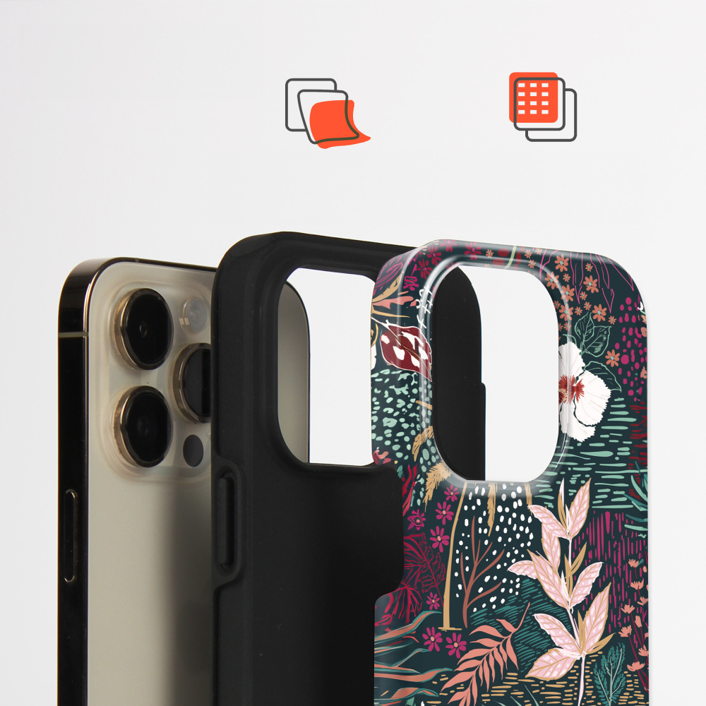 Odolný obal Mobiwear Elite Pro - Samsung Galaxy Z Flip 7 - EP13E Temná flóra