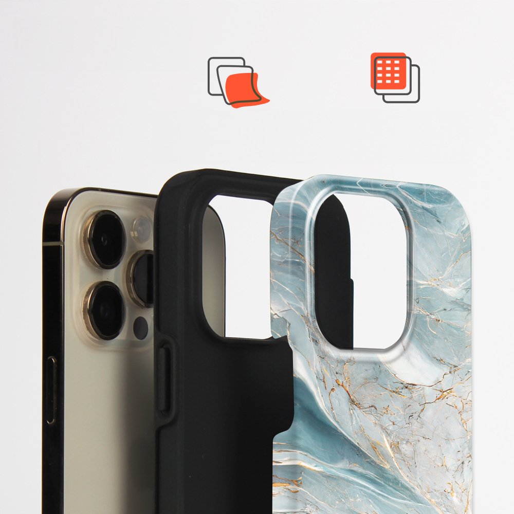 Odolný kryt na mobil Samsung Galaxy S26 - Mobiwear Elite Pro EP34E, zelenkavý a zlatavý mramor