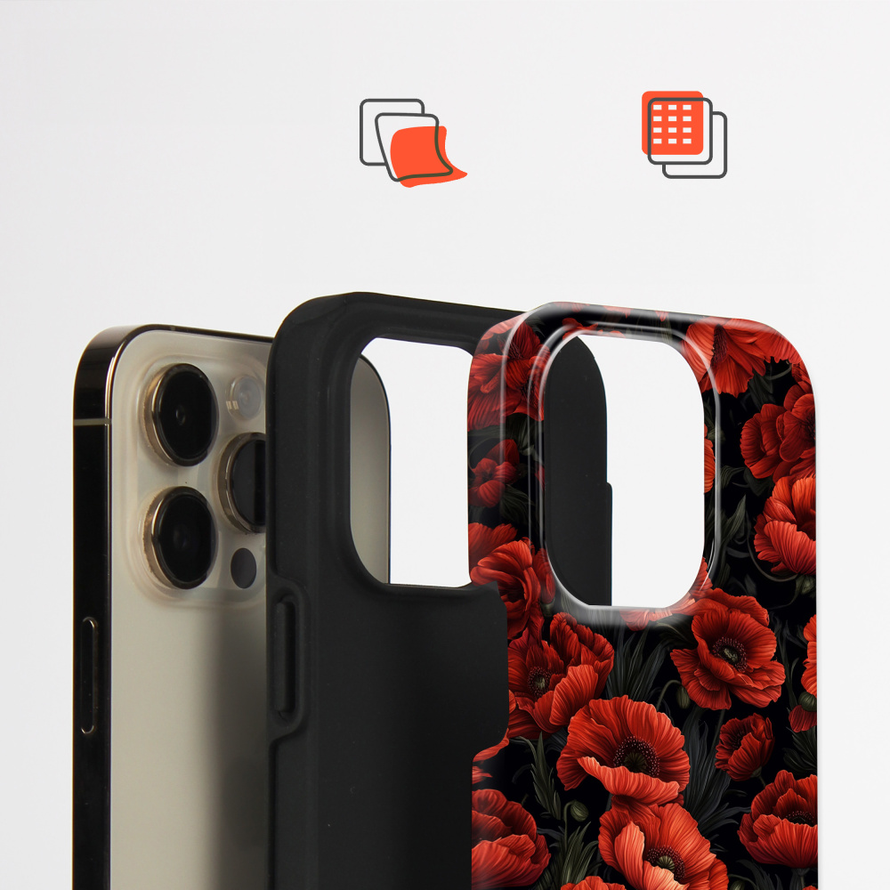 Odolný obal Mobiwear Elite Pro - Samsung Galaxy S24 - EP45E Temné červené květy