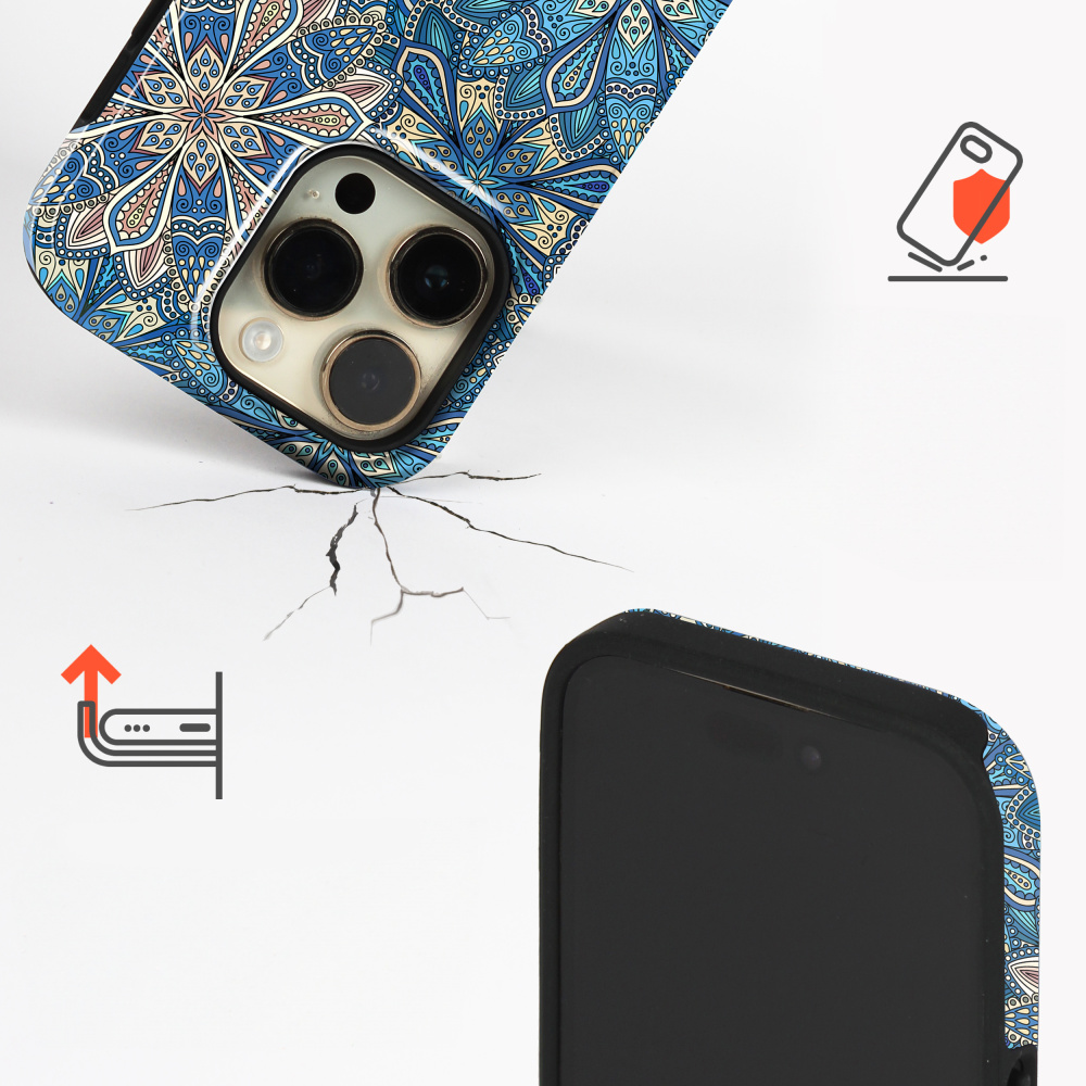 Odolný obal Mobiwear Elite Pro - Samsung Galaxy S21 Ultra - E108E Modré mandala květy