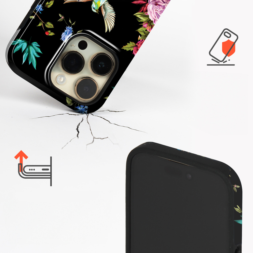 Odolný obal Mobiwear Elite Pro - Samsung Galaxy S21 Ultra - ED09E Ptáček a květy