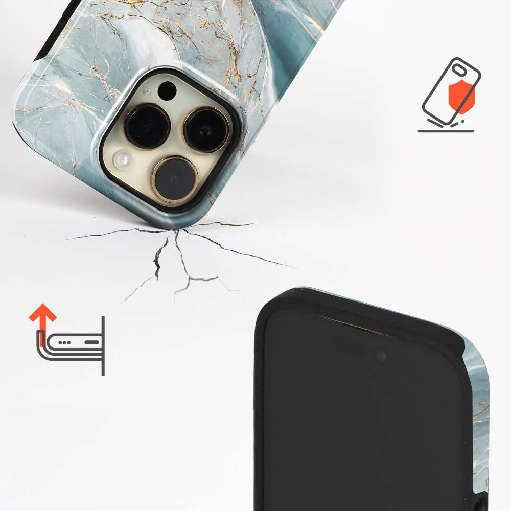 Odolný kryt na mobil Samsung Galaxy S26 - Mobiwear Elite Pro EP34E, zelenkavý a zlatavý mramor