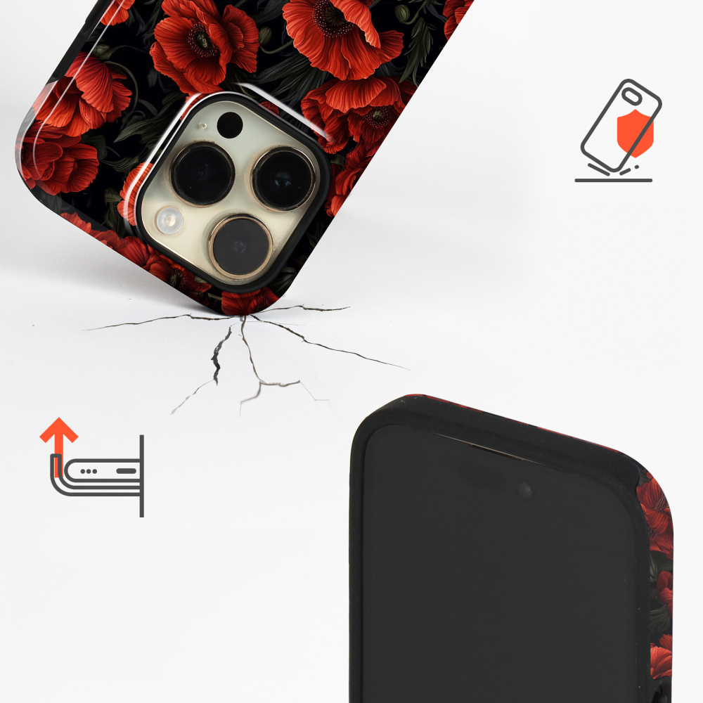 Odolný obal Mobiwear Elite Pro - Samsung Galaxy S24 - EP45E Temné červené květy