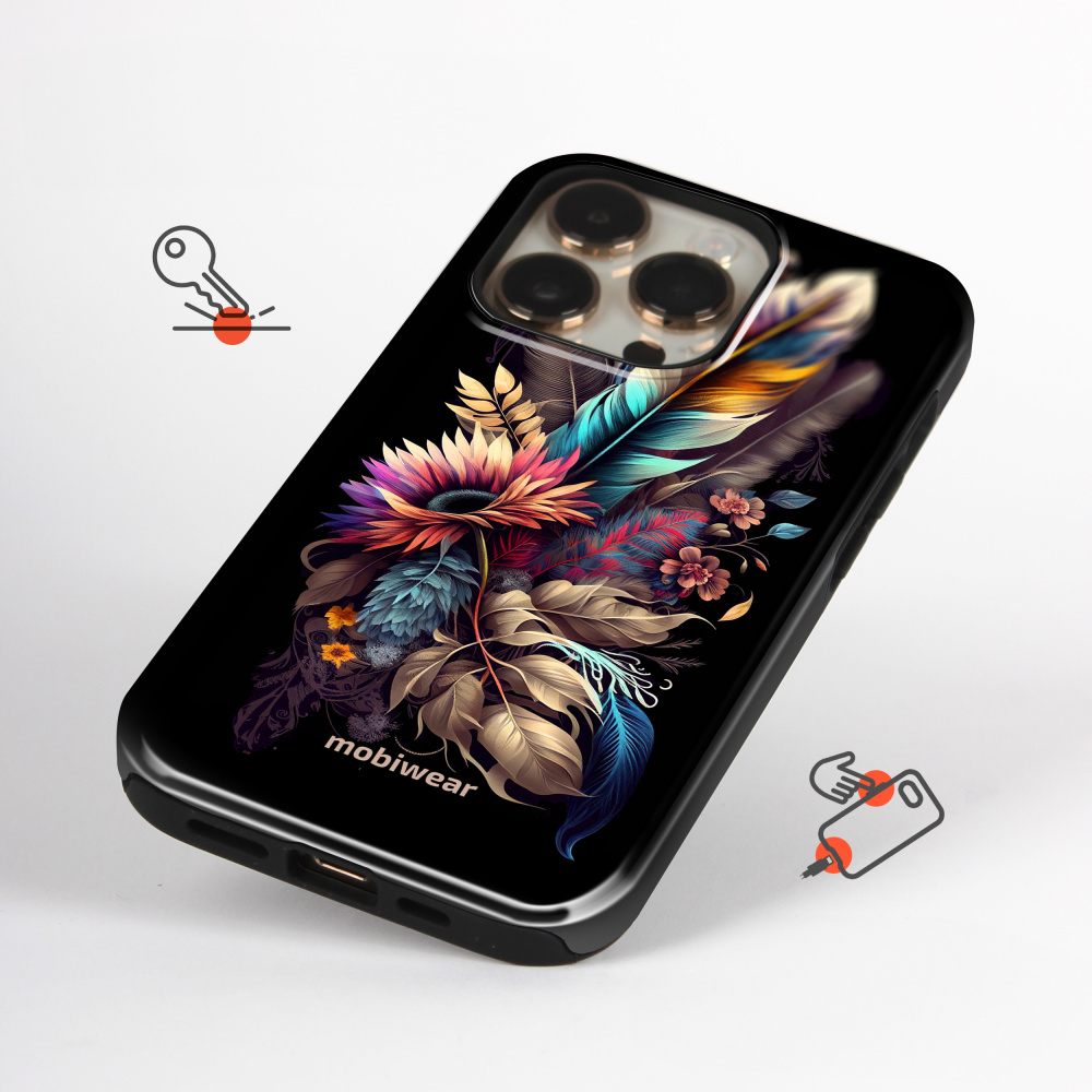 Odolný obal Mobiwear Elite Pro - Samsung Galaxy S24 - E011E Kytice s pírkem