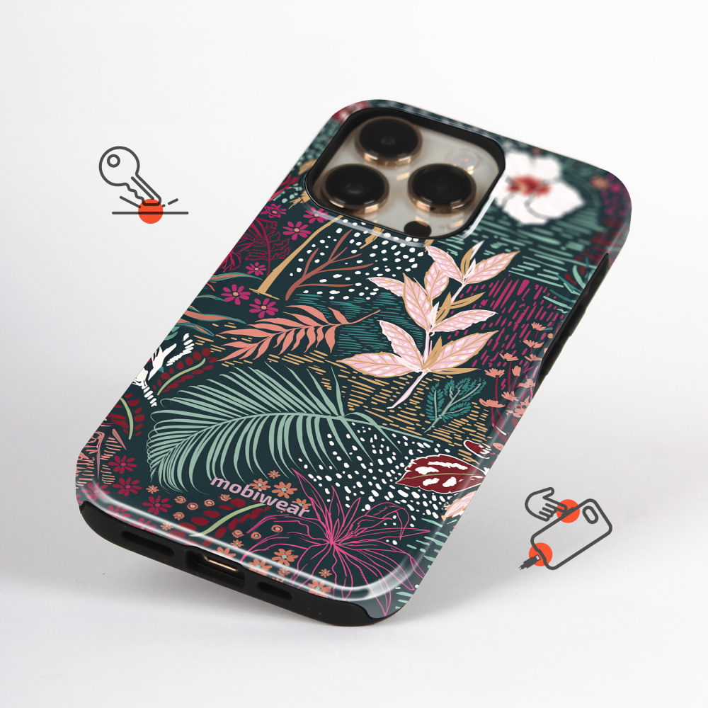 Odolný obal Mobiwear Elite Pro - Samsung Galaxy Z Flip 7 - EP13E Temná flóra