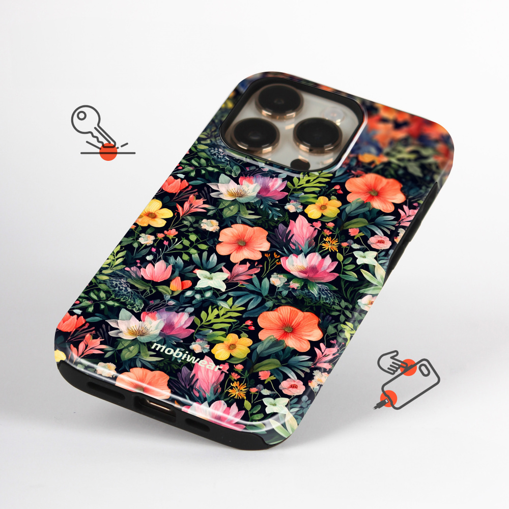 Odolný obal Mobiwear Elite Pro - Samsung Galaxy Z Flip 6 - EP48E Pestré kvítky