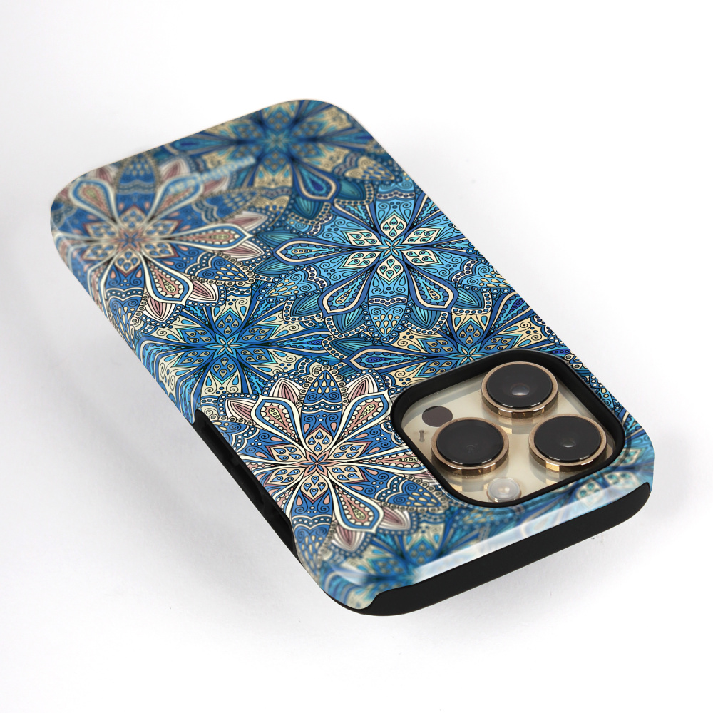 Odolný obal Mobiwear Elite Pro - Samsung Galaxy S21 Ultra - E108E Modré mandala květy