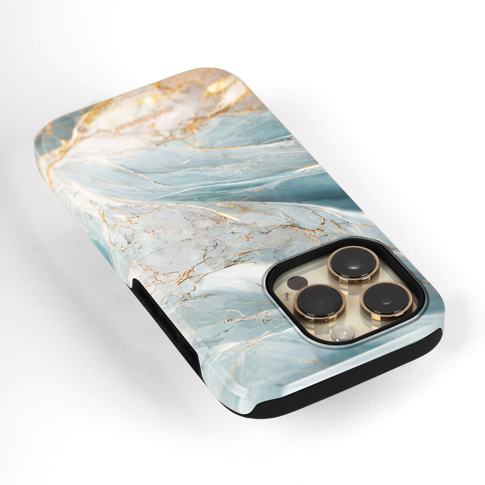 Odolný kryt na mobil Samsung Galaxy S26 - Mobiwear Elite Pro EP34E, zelenkavý a zlatavý mramor