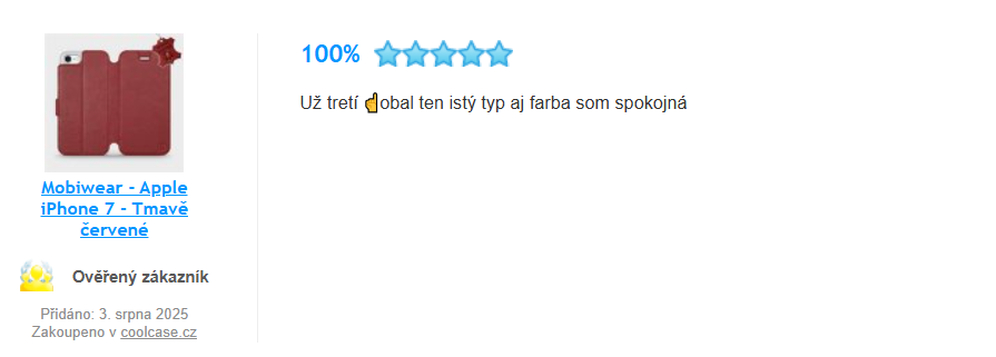 Zkušenosti zákazníků - knížkové pouzdro Mobiwear