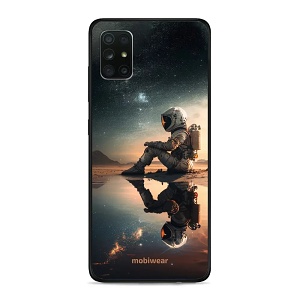 Prémiový lesklý kryt Mobiwear Glossy na mobil Samsung Galaxy A71 - G003G Astronaut na samotce - VÝPRODEJ