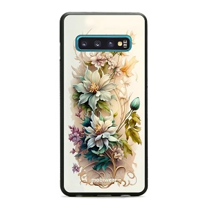 Lesklý kryt Mobiwear Glossy - Samsung Galaxy S10 - G014G Krémové květy
