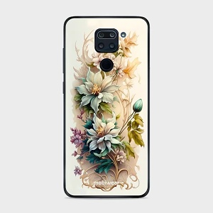 Lesklý kryt Mobiwear Glossy - Xiaomi Redmi Note 9 - G014G Krémové květy