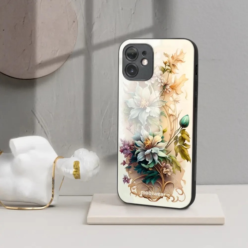 Lesklý kryt Mobiwear Glossy - Samsung Galaxy A70 - G014G Krémové květy