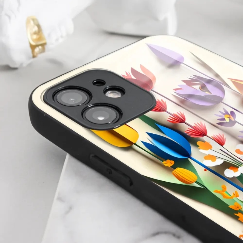 Lesklý kryt Mobiwear Glossy - Apple iPhone 13 Pro - G015G Barevné květinky - VÝPRODEJ