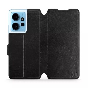 Flipové pouzdro Mobiwear na mobil Xiaomi Redmi Note 12 4G - C_BLS Black&Gray - VÝPRODEJ