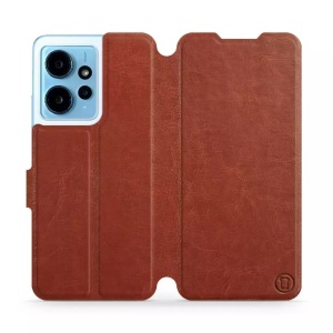 Flipové pouzdro Mobiwear - Xiaomi Redmi Note 12 4G - Hnědé a šedé